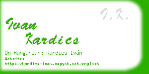ivan kardics business card